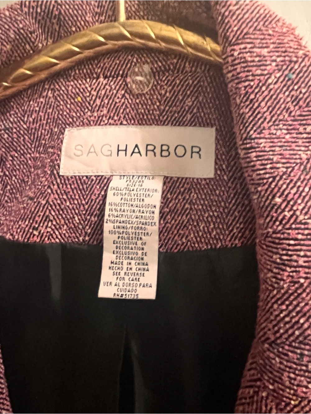 Sag Harbor Rose Pink Textured Long Blazer Jacket - Picture 2 of 4